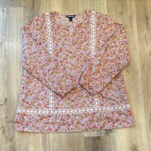 Lands End Womens Floral Tunic Size Large 100% Cotton